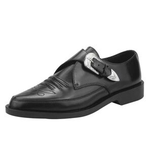 T.U.K. - Men's Western Buckle Loafer - A8652 - Black Leather Jam - Saint Laurent